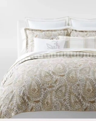 Новый нераспакованный Ralph Lauren Naomi желтовато-коричневый пейсли полный /королева пододеяльник комплект 3шт - Изображение 1 из 4