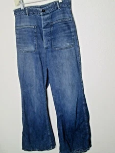 US Navy USN Sailor WWII Blue Denim Dungarees jean Trouser pants 1940 VTG WW2  - Picture 1 of 10