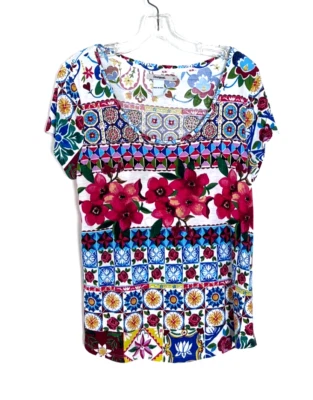 Desigual Womens Monique Short Sleeve, T-Shirt  Sz XL  Multi Color, Summer Bright - Image 1 of 4