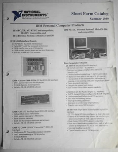 National Instruments Short Form Catalog, Summer 1989, Personal Computer Products - Picture 1 of 12