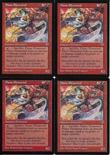 MTG: FLAME ELEMENTAL Mirage UNCOMMON; played, Excellent condition x4