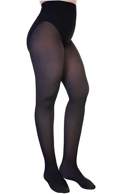 Mujeres Cálidas Imitación Transparente Control Top Cintura Alta Invierno Medias Talla Queen/Regular Foto 1 de 2