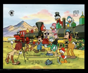 Antigua 1989 - Disney - Trains - Souvenir Stamp Sheet - Scott #1257 - MNH - Picture 1 of 1