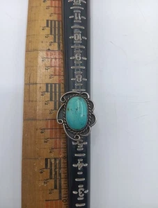 Native American Navajo Sterling Silver Turquoise Ring Size 6.5 - Picture 1 of 6