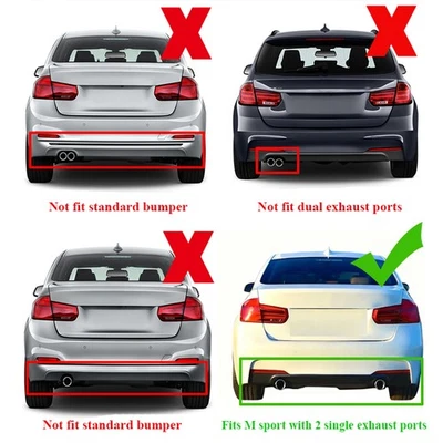 Carbon Fiber Look For BMW 3 Series F30 F31 M Sport 12-18 325i 328i Rear Diffuser Foto 1 de 4