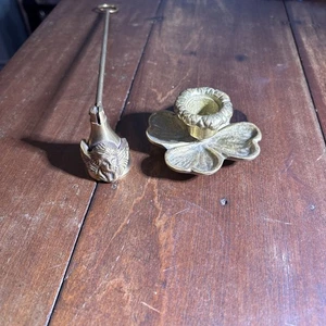 Candelabro de latón macizo con tapón de latón - Imagen 1 de 8