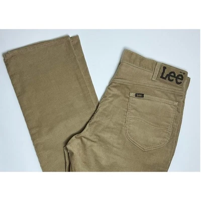 Pantalones de pana Lee para hombre 36x34 tostados pierna recta informales de colección hechos en EE. UU. Foto 1 de 4