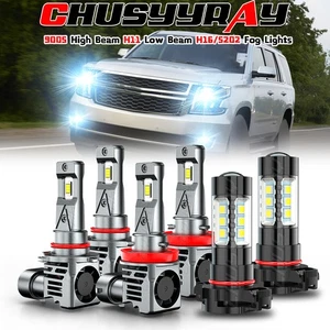 Kit combinado de 6 faros LED con bombillas antiniebla para Chevy Suburban Tahoe 2007-2014 - Imagen 1 de 15