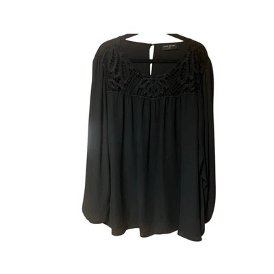 Lane Bryant Lace Detail Long Sleeve Blouse - image 1 of 4