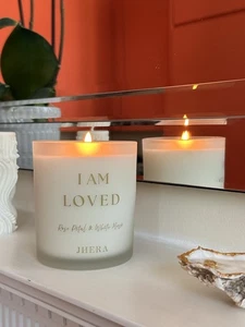 Affirmation Candle Love Attraction Positive Energy Rose White Musk Home Decor - Picture 1 of 4