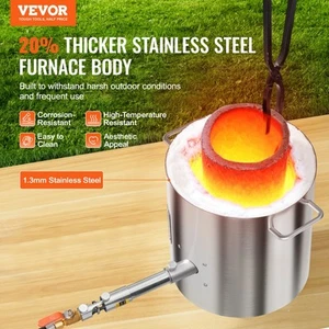 Propane Melting Furnace Kit 8KG/18lbs Crucible Tongs Metal Smelting - Picture 1 of 12