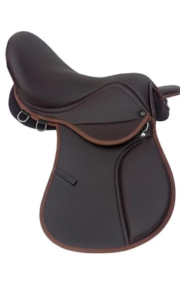 ACES EQUINE Brauner Synthetik Pony Pferdesattel Gr. 14 Zoll Uni Sitz Premium Qualität