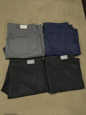 Lot Of 4 Peter Millar Pants Mens 42x32 Navy Black Gray Performance Golf 5 Pocket - Image 1 of 4