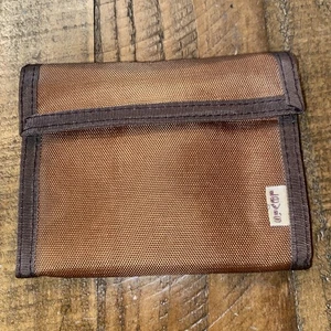 Vintage Levi's Trifold Nylon Wallet ID Card Insert Brown Multi-Pocket 1980s - Picture 1 of 5