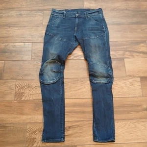 G Star Raw Jeans Mens 34x34 Blue Denim 5620 3D Super Slim Faded (FITS 33x30) - Picture 1 of 12