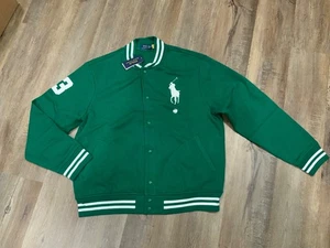 Polo Ralph Lauren grün Big Pony Logo Fleece Varsity Baseball Jacke Herren Gr. M - Bild 1 von 12