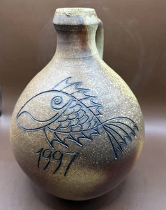 WINCHCOMBE STUDIO KERAMIK CIDERGLAS 1997 FISCHMUSTER SIGNIERT/GESTEMPELT - Bild 1 von 12