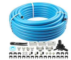 M7500 Kit Tubazioni Aria Compressa 3/4" X 100 Piedi HDPE Linea Aria Alluminio per Compr - Foto 1 di 6