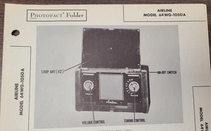 AIRLINE MODEL 64WG-1050A PORTABLE RADIO PHOTOFACT - Picture 1 of 1