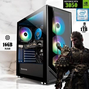 Gaming ARGB PC Desktop Computer i7 16GB RAM 1TB SSD NVIDIA GeForce RTX 3050 - Picture 1 of 16