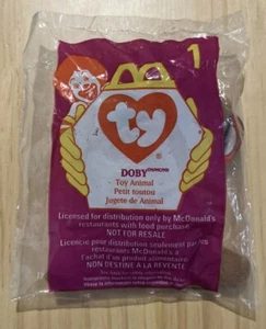 Doby the Dog #1 Ty Mini Beanie Baby McDonalds Happy Meal Spielzeug versiegelt 1998 - Bild 1 von 2