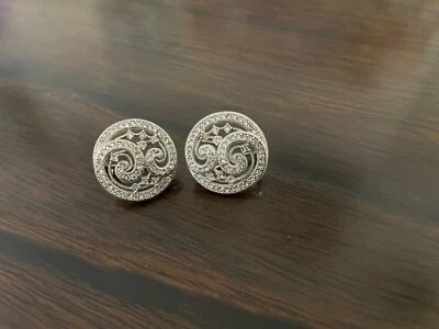 Nadri Crystal Clip On Earrings Rhodium Plated - Image 1 of 4