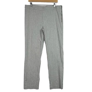 Donna Karan Dress Pants Women Size 14 Gray White Striped Classic Career Workwear - Picture 1 of 14