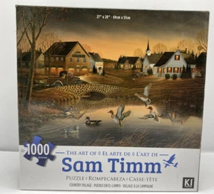 SAM TIMM Country Village Puzzle Mallard Ducks On Pond Jigsaw 1000 Pc 27x20 NEW! - Picture 1 of 10