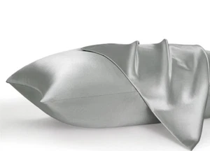 Bedsure Satin Pillowcase 2 Pack Silver Grey 20x30inches New Polyester Pillow Cas - Picture 1 of 8