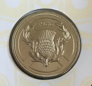 1986 COMMONWEALTH GAMES 2 TWO POUND BRILLIANT UNCIRCULATED BU BUNC COIN - Picture 1 of 3