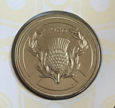 1986 COMMONWEALTH GAMES 2 TWO POUND BRILLIANT UNCIRCULATED BU BUNC COIN - Image 1 of 3