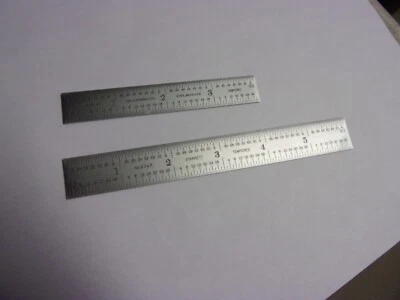 STARRETT  #604R-4" & 6"   2-Rules W/4R Graduations. Satin Chrome NEW - Image 1 of 4