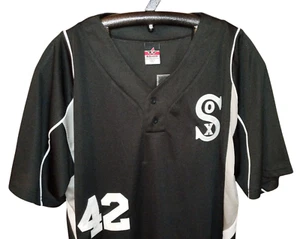 Alleson CHICAGO WHITE SOX Trikot genäht Vintage 1942 Logo Herren Gr. XL schwarz grau - Bild 1 von 16