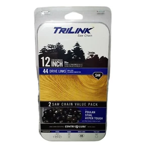 Tri Link S44 12" 2 Pack Replacement Saw Chain 44 Drive Links #15044X2TLW New Pkg - Picture 1 of 4
