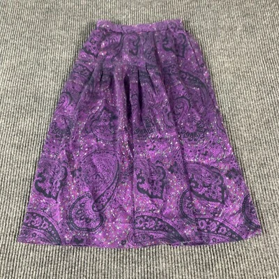 Falda De Colección Carlisle Para Mujer 2 Púrpura Seda Ligera Plisada Acampanada Cómoda 22x26 Foto 1 de 4