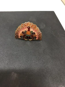 Vintage Costume Jewelry Peacock Clip colorful - Picture 1 of 3