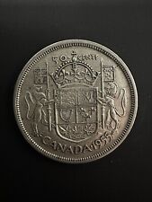 1955 Canada Fifty Cents Elizabeth II Silver Half Dollar Coin 50 Cent KEY DATE