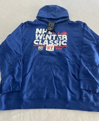 NY Rangers Fanatics NHL 2018 Winter Classic Pullover Hooded Sweatshirt Men’s 3XL - Image 1 of 4