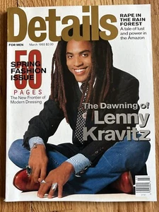 Lenny Kravitz Cover Details Magazine March 1993 Issue - Picture 1 of 7