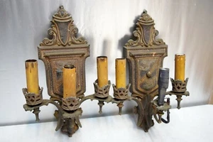 Old Antique Church Wall Sconce Light Fixture (c.1890's) + Electric Lamp (CU776) - Picture 1 of 12