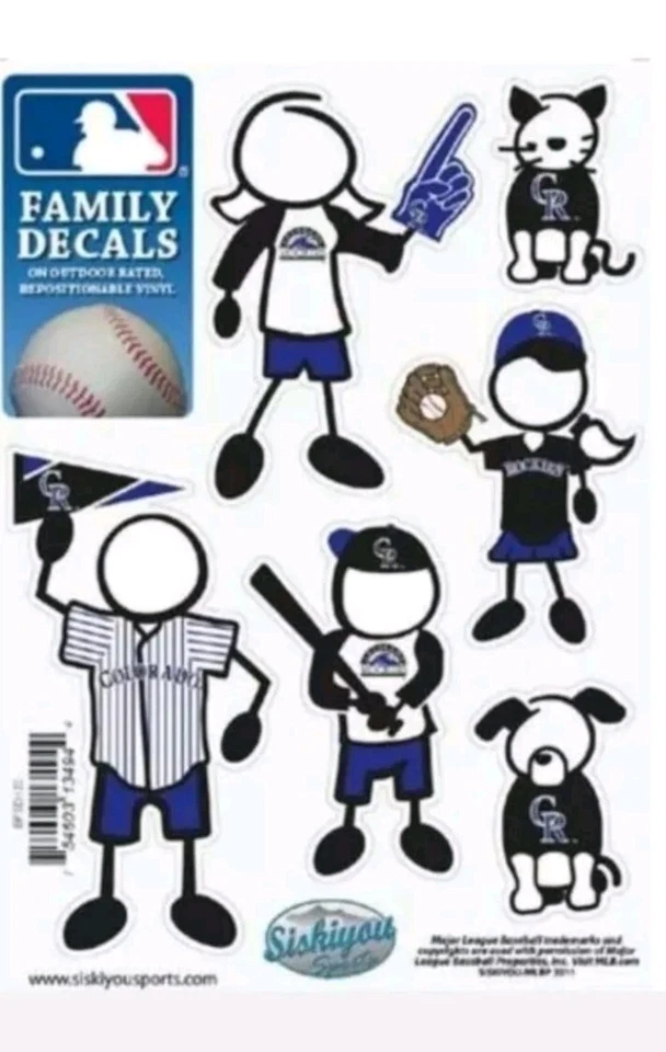 MLB Colorodo Rockoes Family Decal Set (Small) - Image 1 of 1