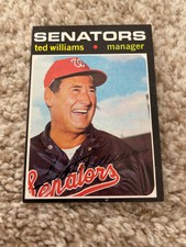 1971 TED WILLIAMS TOPPS WASHINGTON SENATORS MANAGER BASEBALL CARD