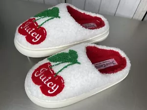 New! Juicy couture Women’s Cherry Slippers Small Sz 5-6 Limited Edition - Picture 1 of 4