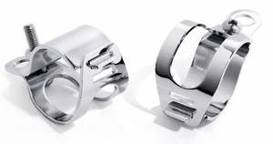 Supporti Frecce Moto Staffe Faro Cromate per Manubri Forcelle 30-39mm Universali - Foto 1 di 5
