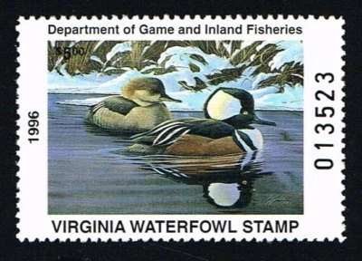 CKSTAMPS : 1996 US Virginia State Ducks Hunting Stamps $5.00, Mint NH OG VF S8 - Image 1 of 2