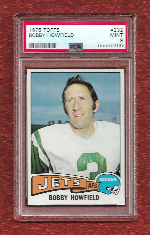 1975 TOPPS #232 BOBBY HOWFIELD PSA 9 MINT POP 33 ONLY 10 HIGHER NEW YORK JETS - Image 1 of 1