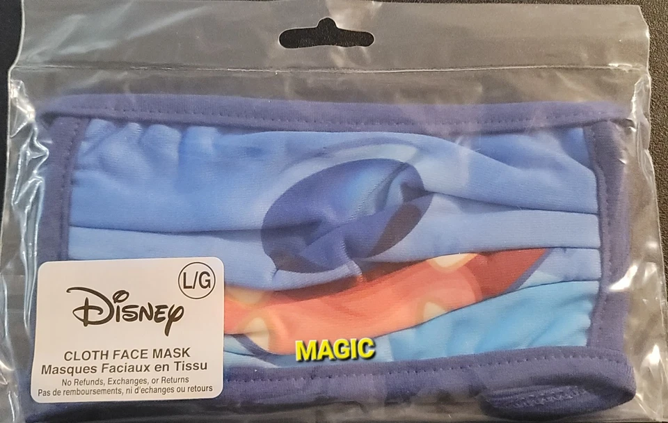 Disney Parks 2020 Stitch Cloth Face Mask Adult Large