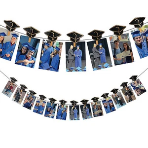 Graduation Hats Photo Clip Banner, Party Decor, 14 Pieces - Picture 1 of 1
