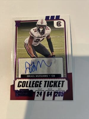 2021 Panini Contenders Draft Picks College Ticket Israel Mukuamu PURPLE AUTO - Image 1 of 2