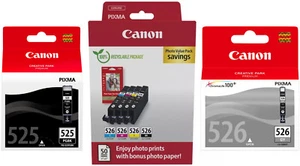 6 Canon Druckerpatronen Tinte PGI-525 BK CLI-526 BK/C/M/Y/GY Multipack - Bild 1 von 1